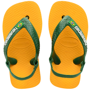 Havaianas Baby Brazil Logo Sandals Pop Yellow/Amazon 22